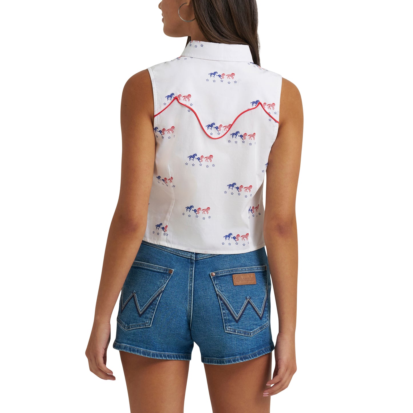 Women Wrangler SleeveLess Snap Shirt 112379496