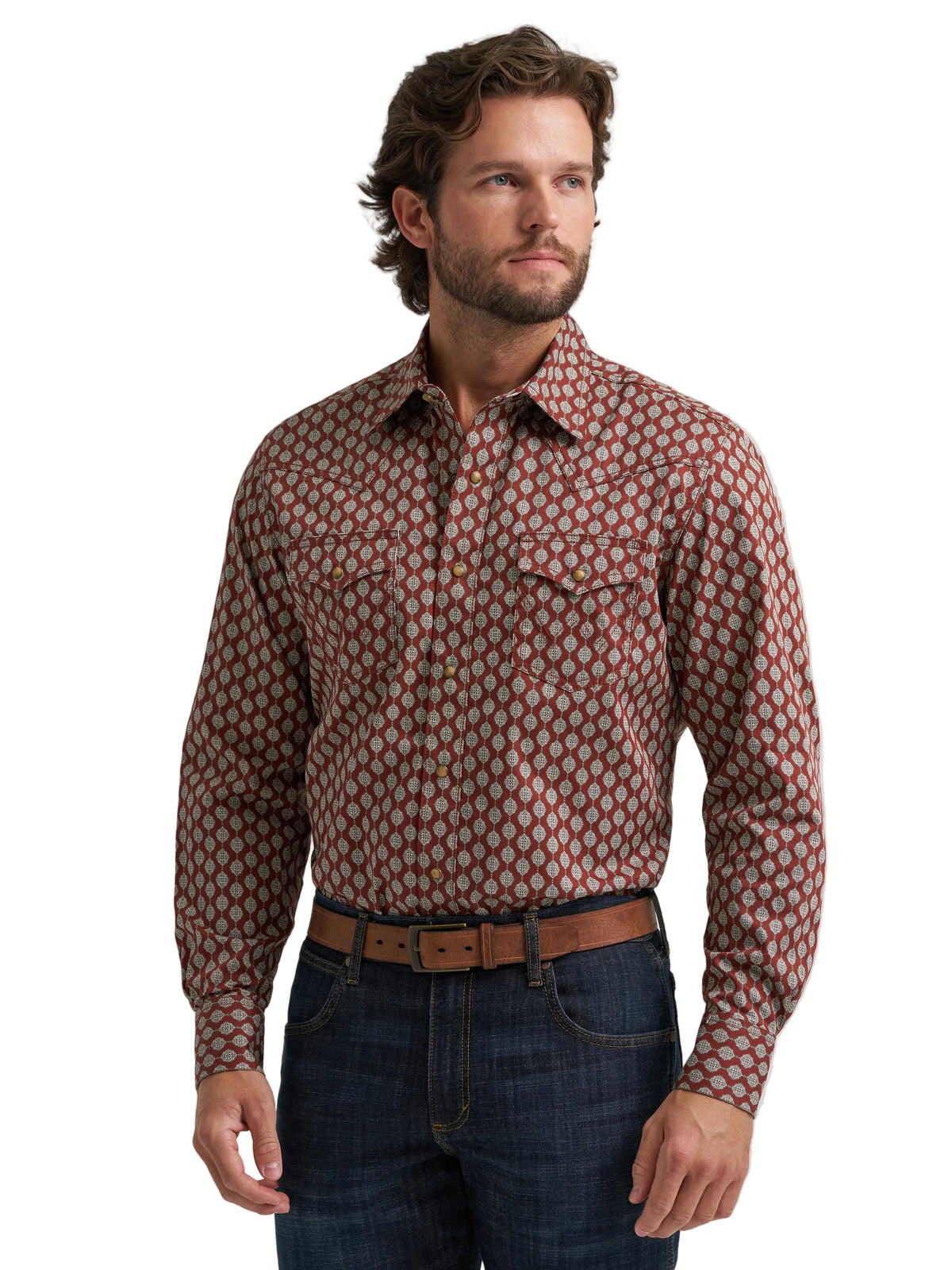 Men Wrangler Retro Prem LS Snip Shirt 112384766