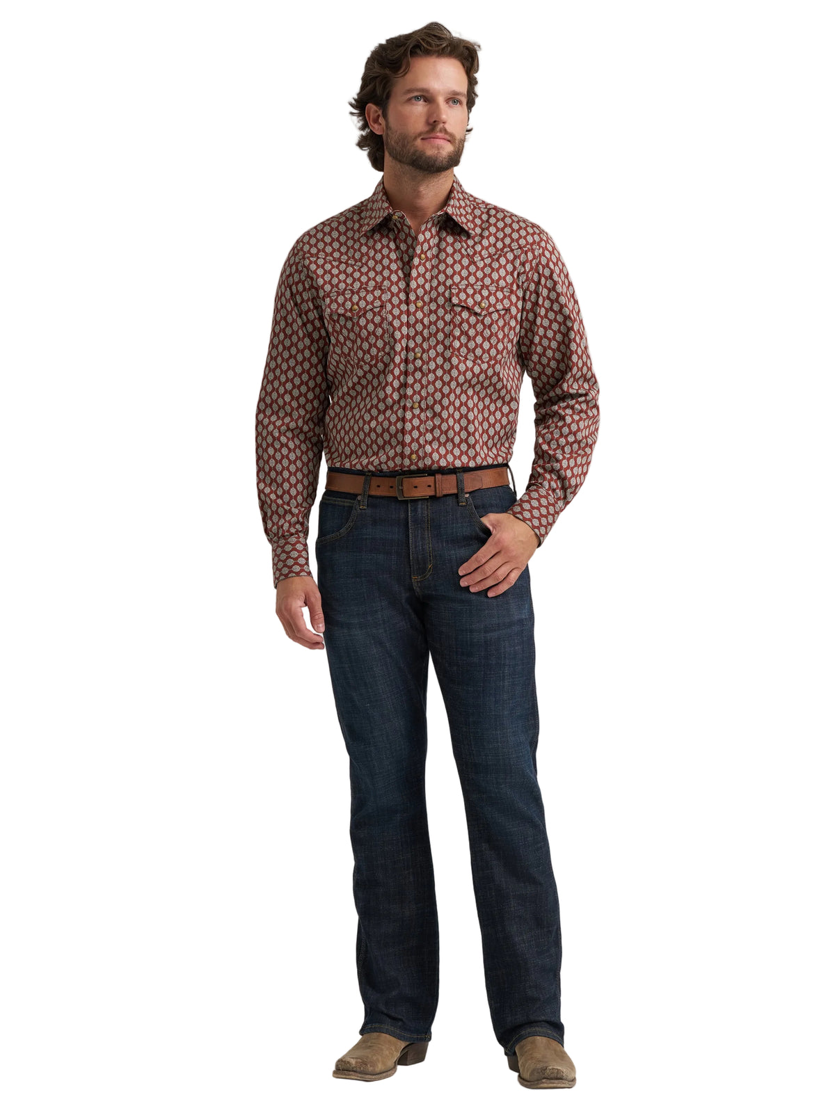 Men Wrangler Retro Prem LS Snip Shirt 112384766