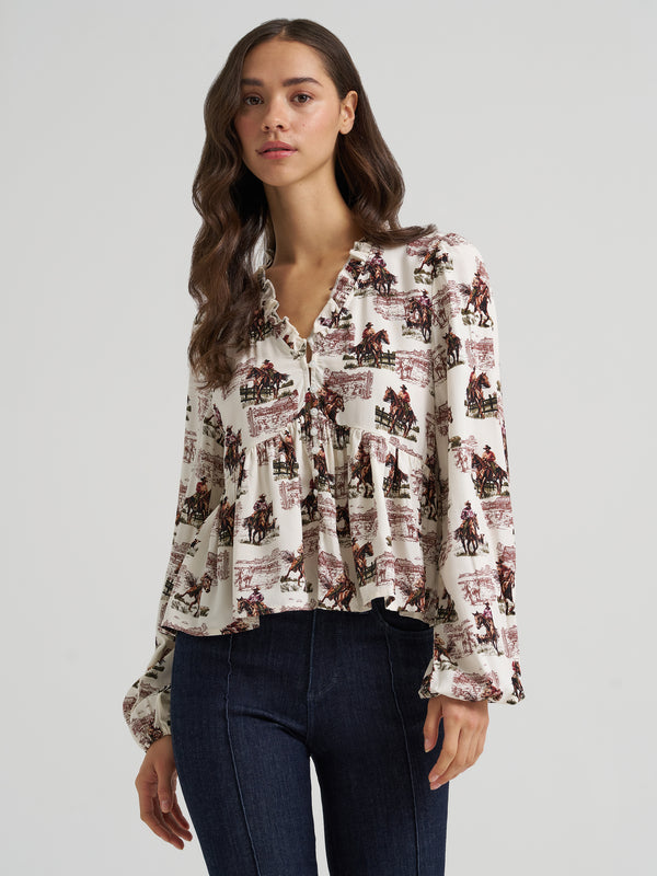 Women Wrangler Retro Vintage Juliet LS Blouse 112385318