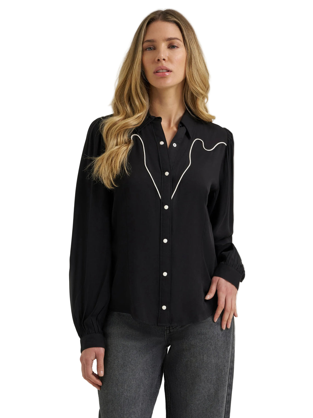 Women Wrangler LS Snap Blouse 112385449