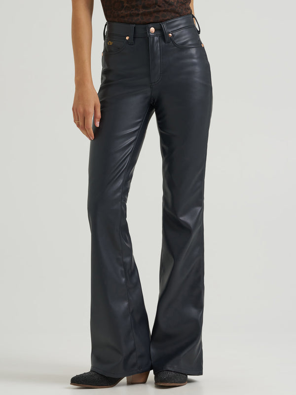 Women Wrangler X LW Flare Leather Jeans 112385583