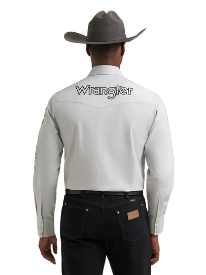 Men Wrangler Outlaw Logo LS Western Snap Shirt 112385928