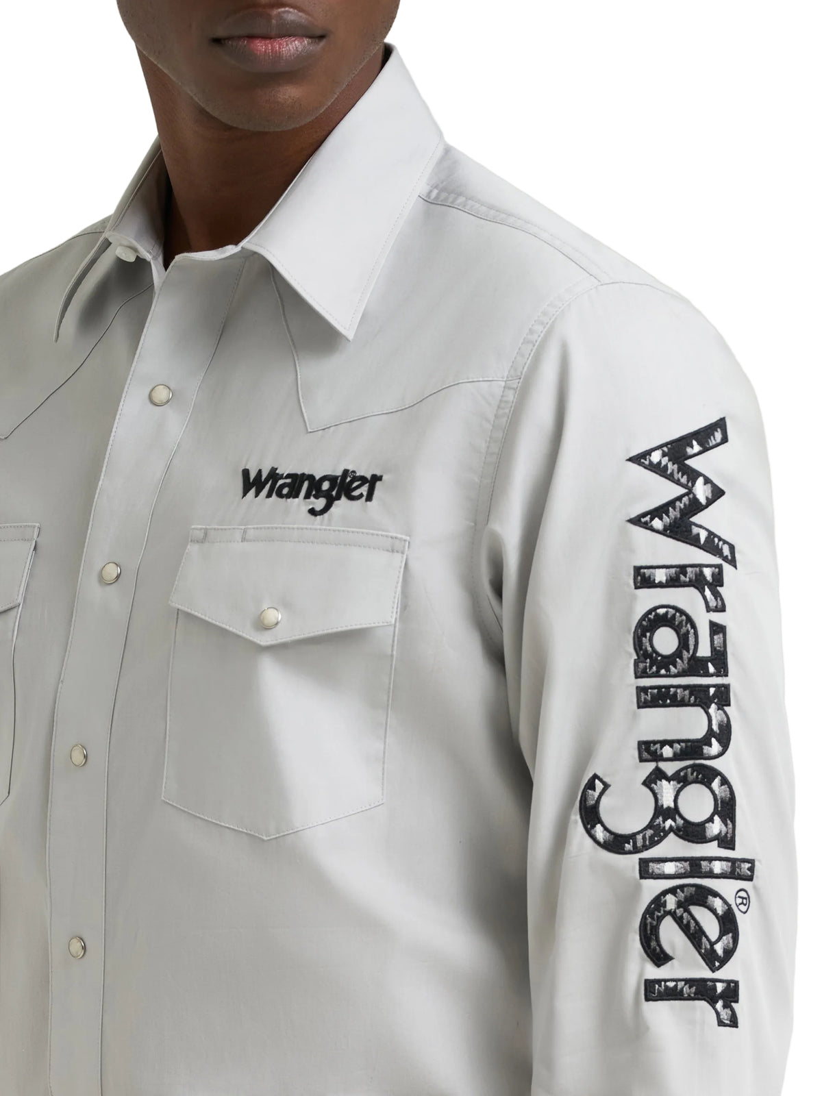 Men Wrangler Outlaw Logo LS Western Snap Shirt 112385928