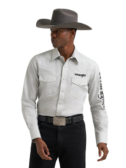 Men Wrangler Outlaw Logo LS Western Snap Shirt 112385928