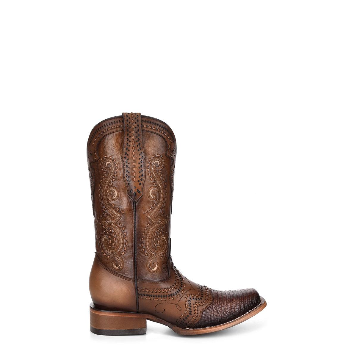 Stylish Cinnamon Brown Cuadra Boots – Lady Lizard & Goat Leather Design - Women Cuadra Boot CU491 - El Rodeo Western Boutique