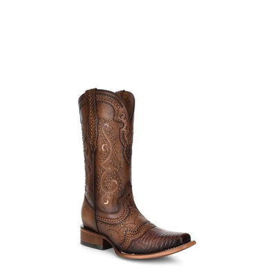 Stylish Cinnamon Brown Cuadra Boots – Lady Lizard & Goat Leather Design - Women Cuadra Boot CU491 - El Rodeo Western Boutique