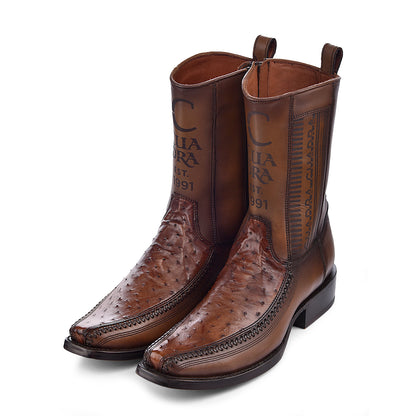 Full Quill Ostrich Boots for Men - Cuadra Boot CU804