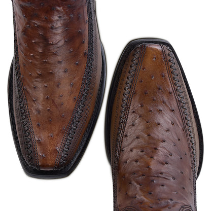 Full Quill Ostrich Boots for Men - Cuadra Boot CU804