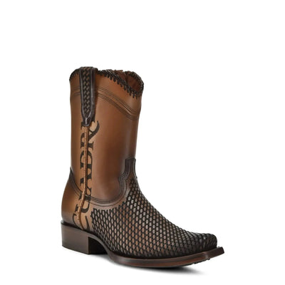 Slip On Brown Cowboy Boots – Leather Comfort, Pull Up Strap, Sharp Style - Men Cuadra Boot CU817 - El Rodeo Western Boutique