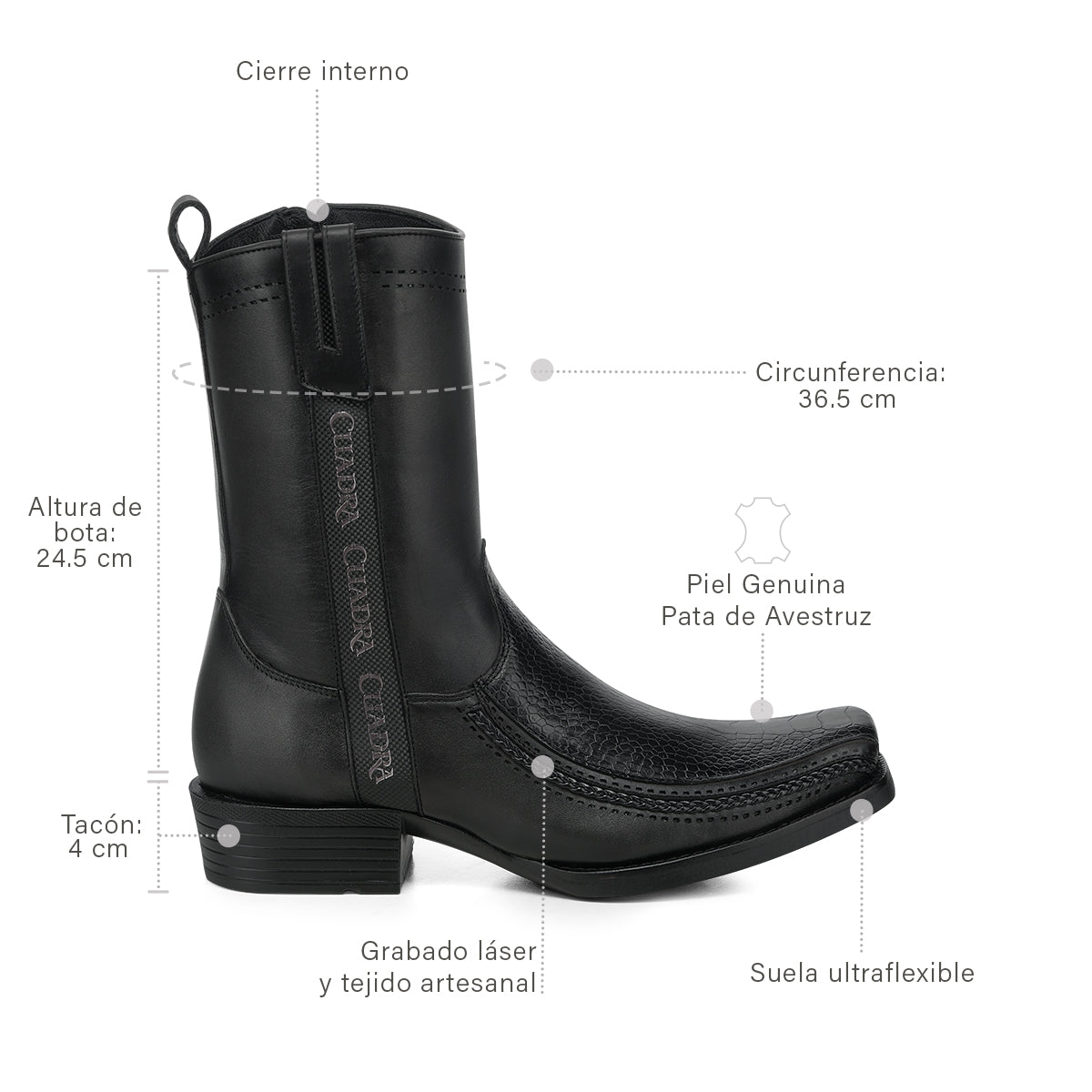 Men Cuadra Ostrich Leg Boot CC299