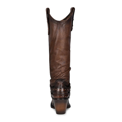 Slouch Boot Style: Timeless Western Charm Sleek Brown Western Boots with Laser Detailing & Rhinestones - Women Cuadra Boot CU581 - El Rodeo Western Boutique