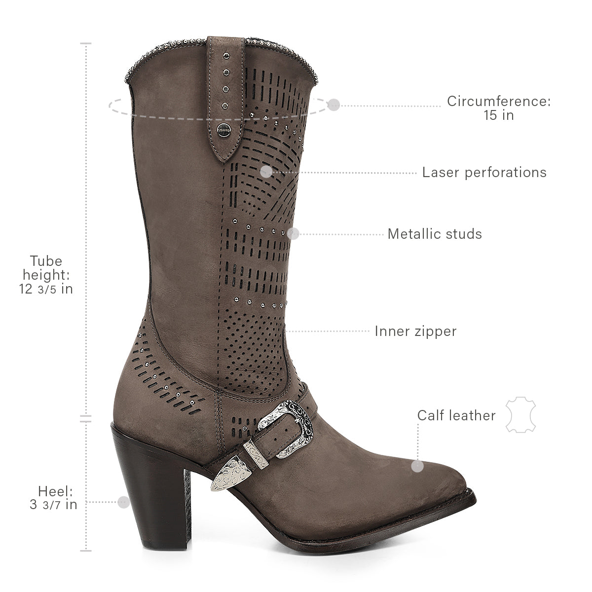 Women Cuadra Cowhide Zipper Boot CC323