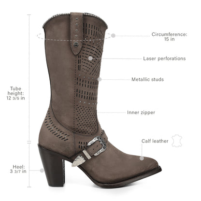 Women Cuadra Cowhide Zipper Boot CC323