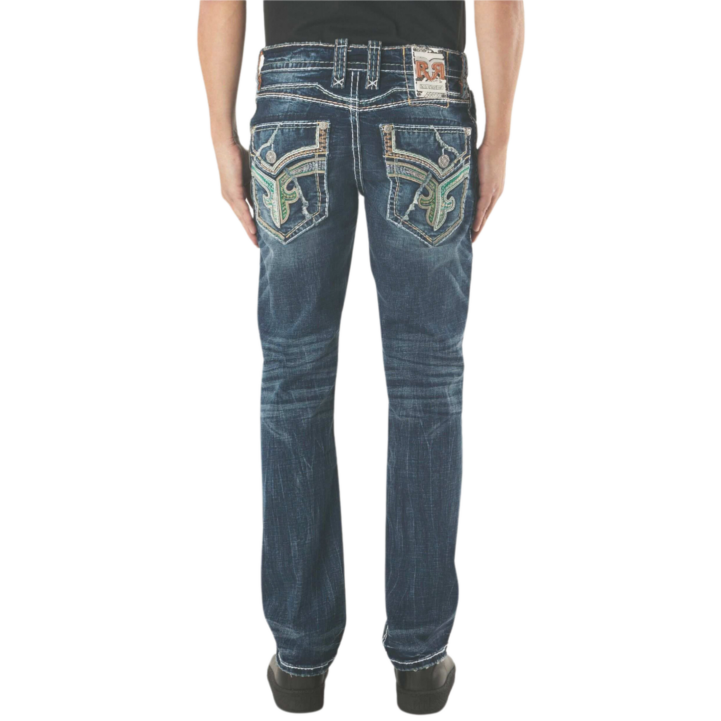 Rock Revival Fashion Jeans Straight Cut - Men RR Jean Rufus J200