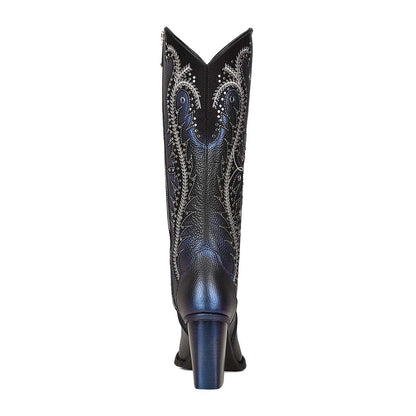 Stunning Knee-High Leather Boots with Unique Iridescent Finish - Women Cuadra Boot CU727 - El Rodeo Western Boutique