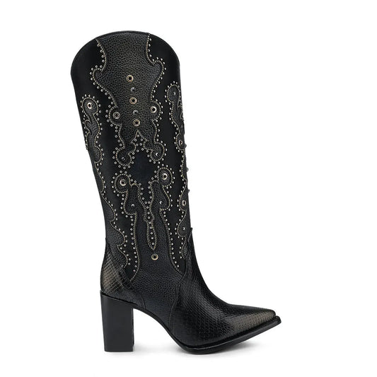 Unique Women's Western Boots: Python, Leather & Crystal Details - Women Cuadra Boot CU869 - El Rodeo Western Boutique