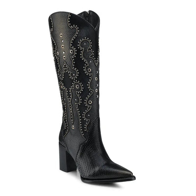 Unique Women's Western Boots: Python, Leather & Crystal Details - Women Cuadra Boot CU869 - El Rodeo Western Boutique