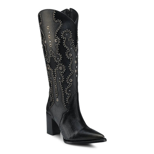 Unique Women's Western Boots: Python, Leather & Crystal Details - Women Cuadra Boot CU869 - El Rodeo Western Boutique