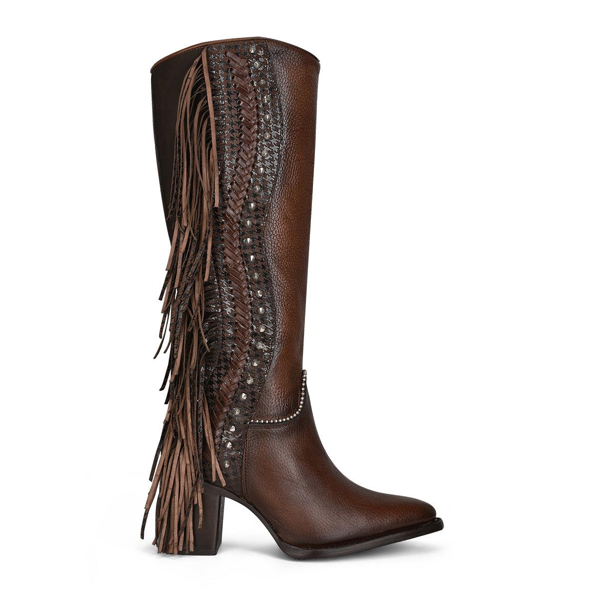 Deep Brown Leather Boots for Women - Knee-High with Comfort & Style - Women Cuadra Boot CU695 - El Rodeo Western Boutique