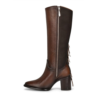 Deep Brown Leather Boots for Women - Knee-High with Comfort & Style - Women Cuadra Boot CU695 - El Rodeo Western Boutique