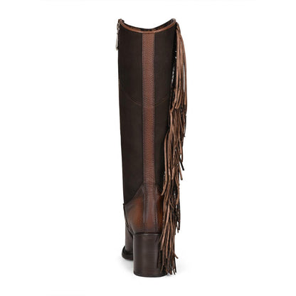 Deep Brown Leather Boots for Women - Knee-High with Comfort & Style - Women Cuadra Boot CU695 - El Rodeo Western Boutique