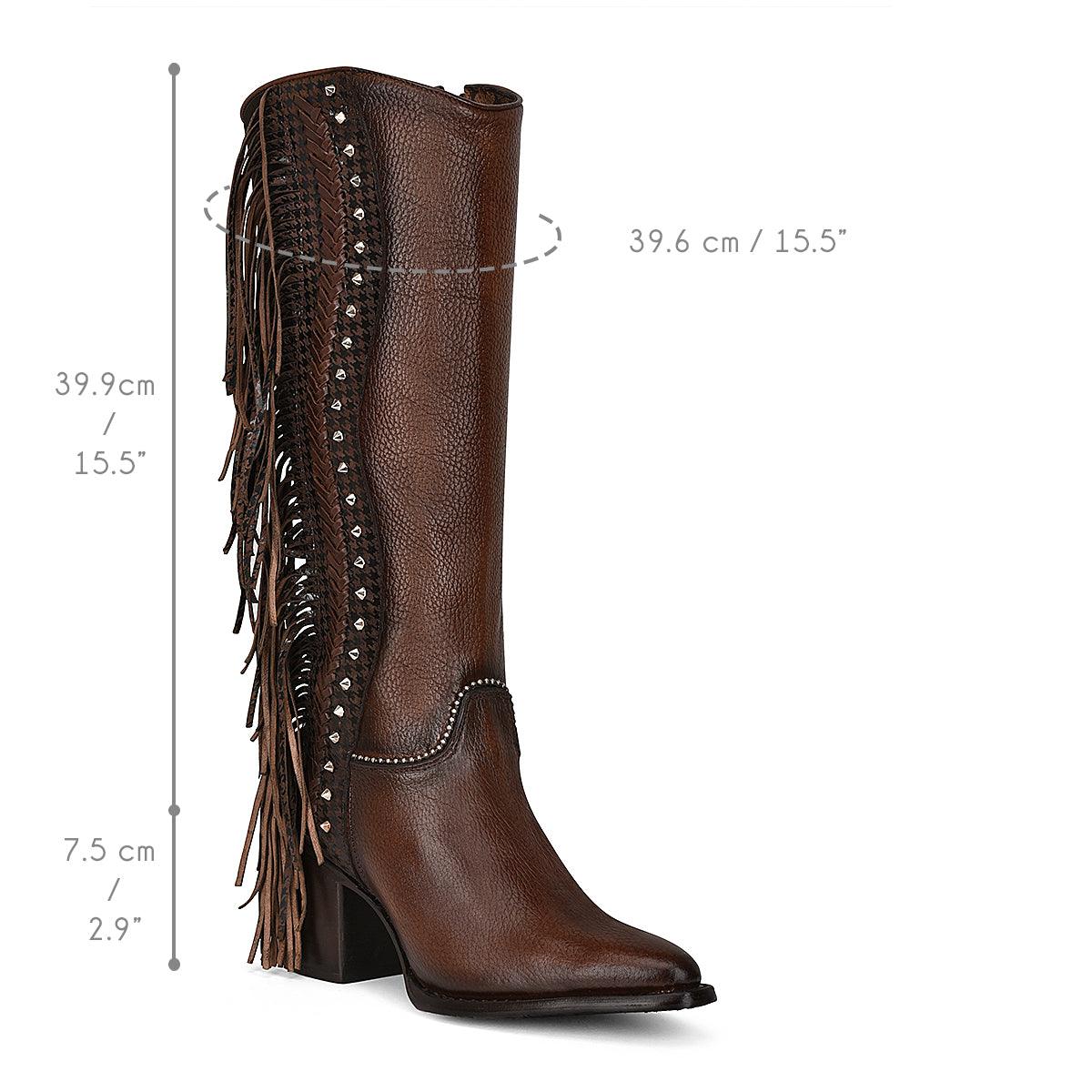 Deep Brown Leather Boots for Women - Knee-High with Comfort & Style - Women Cuadra Boot CU695 - El Rodeo Western Boutique