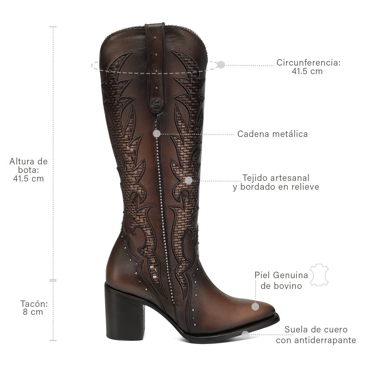 Women Cuadra Cowhide Zipper Boot CC338