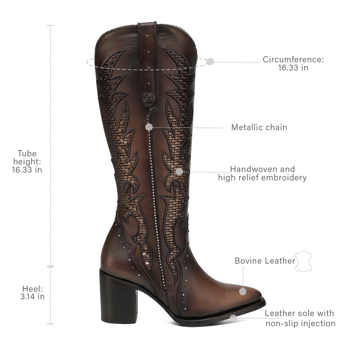 Women Cuadra Cowhide Zipper Boot CC338