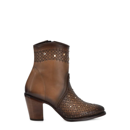 Women's Fashion Footwear Reimagined: Elegant and Durable Laser Cut Booties - Women Cuadra Boot CU773 - El Rodeo Western Boutique