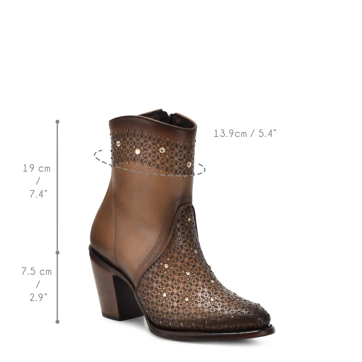 Women's Fashion Footwear Reimagined: Elegant and Durable Laser Cut Booties - Women Cuadra Boot CU773 - El Rodeo Western Boutique