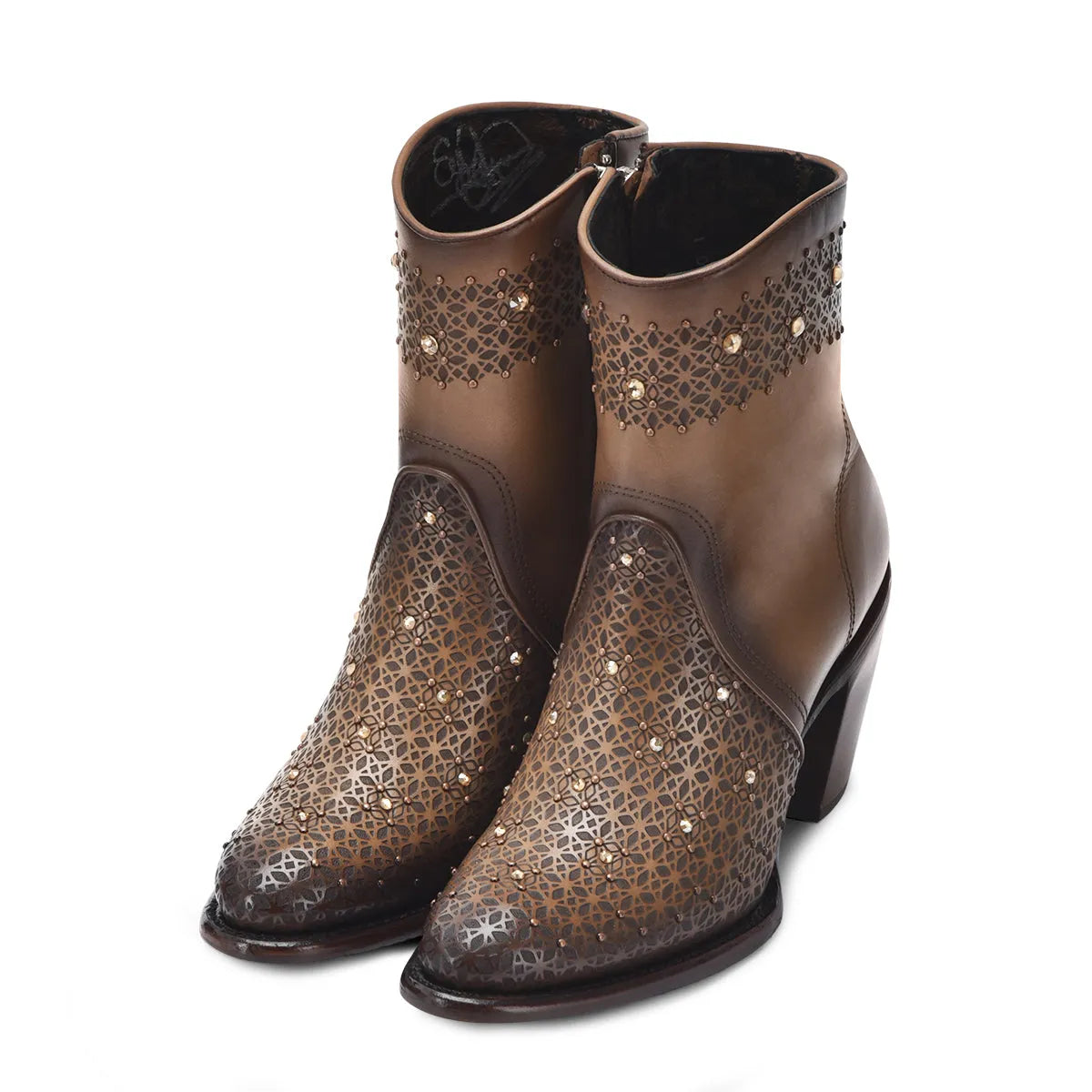 Women's Fashion Footwear Reimagined: Elegant and Durable Laser Cut Booties - Women Cuadra Boot CU773 - El Rodeo Western Boutique