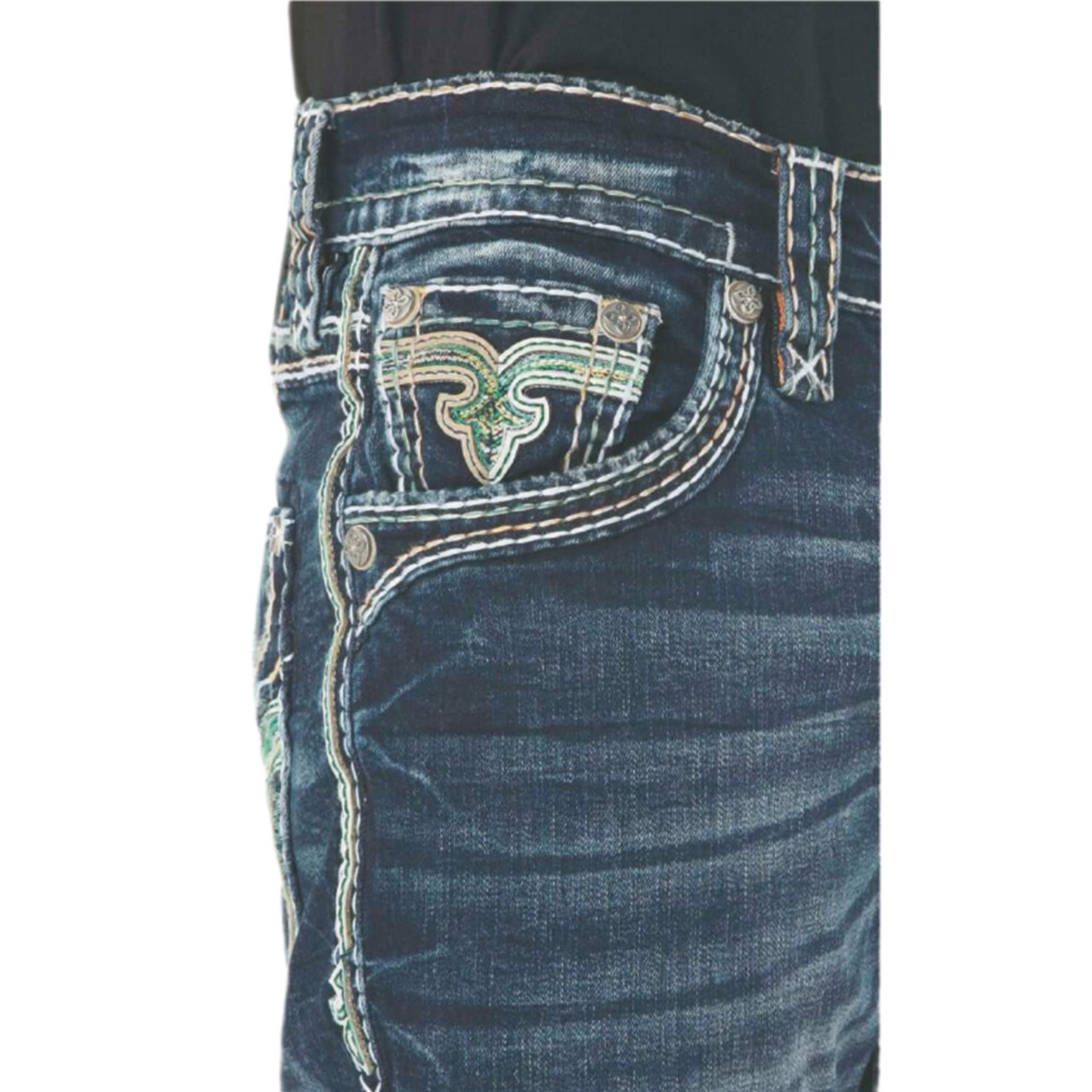 Rock Revival Fashion Jeans Straight Cut - Men RR Jean Rufus J200