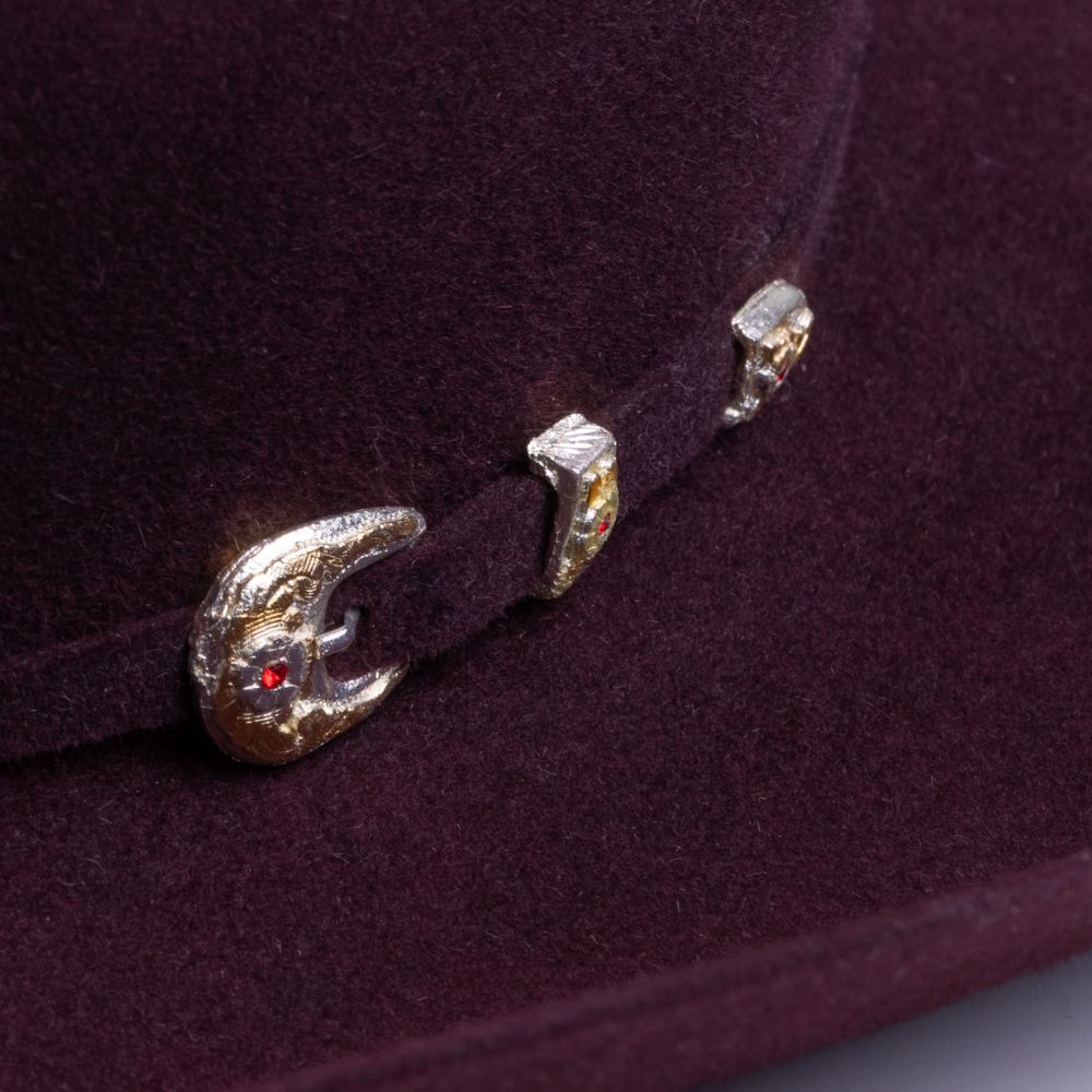 6X Real Black Cherry Larry Mahans Fur Felt Hat