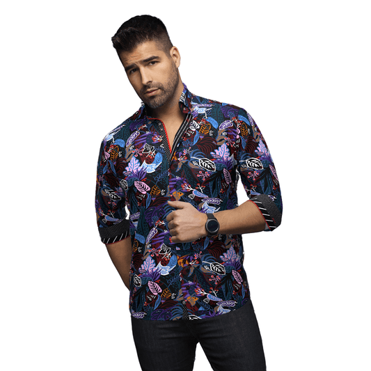 Au Noir Shirt Centurion Black/Purple - Men - El Rodeo Western Boutique