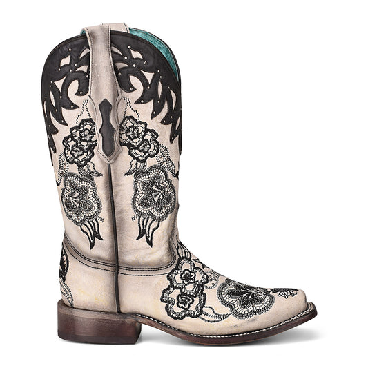 Cowhide Boots, Square Toe - Women Corral Boots A4163