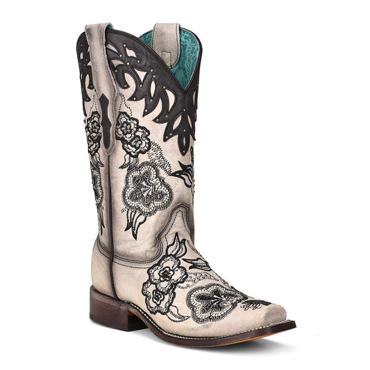 Cowhide Boots, Square Toe - Women Corral Boots A4163
