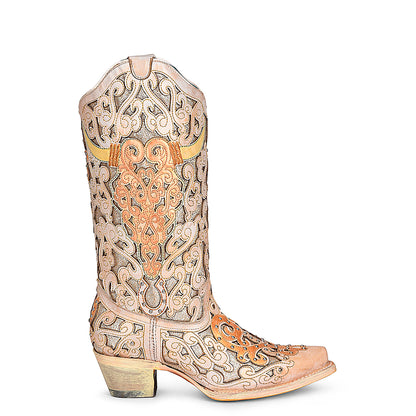 Cowhide Boot, Round Toe - Women Corral Boots A4408