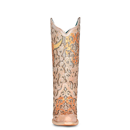 Cowhide Boot, Round Toe - Women Corral Boots A4408