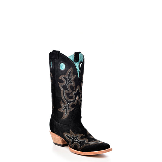 Suede Cowhide Boots, Square Toe - Women Corral Boots A4476
