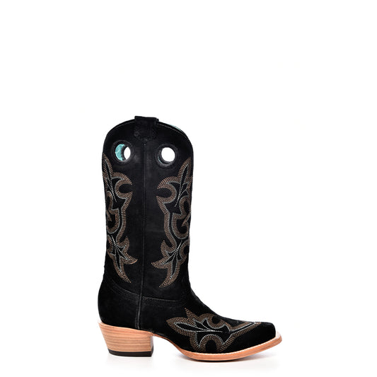 Suede Cowhide Boots, Square Toe - Women Corral Boots A4476