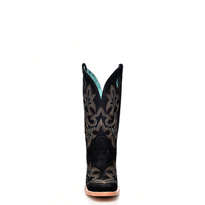 Suede Cowhide Boots, Square Toe - Women Corral Boots A4476