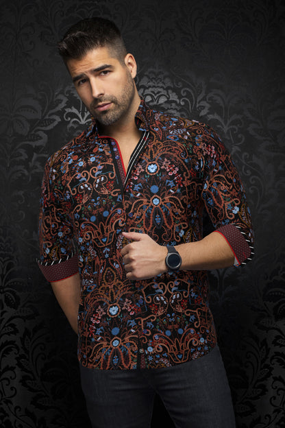 Men Au Noir Woven Shirt Aberdeen Rust