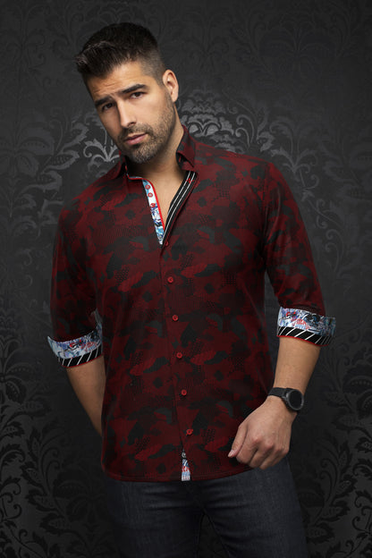 Men Au Noir Knit Shirt Abraham Black/Red