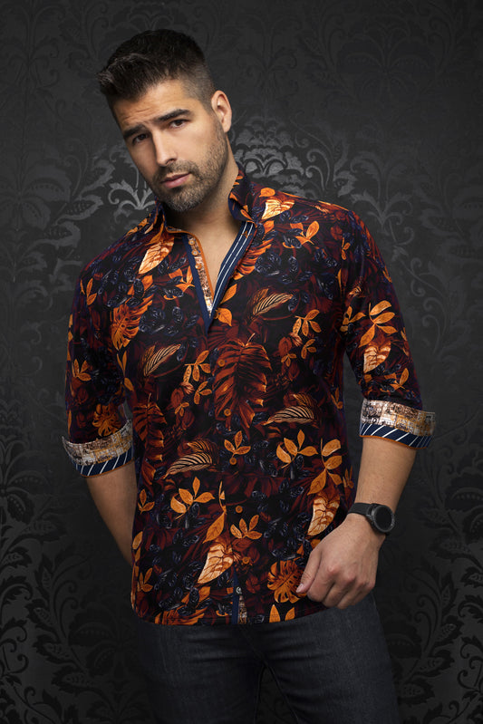 Men Au Noir Knit Shirt Adrien Navy