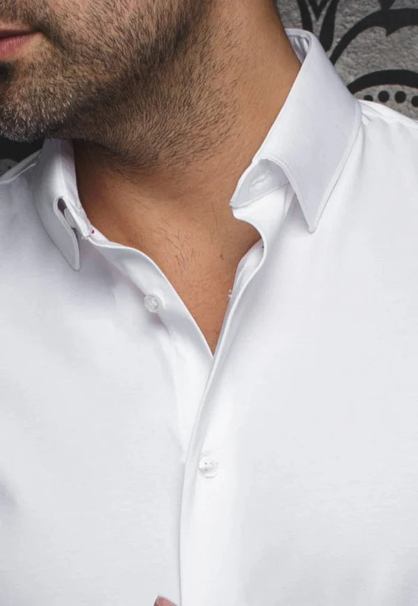 Men Au Noir Knit Short Sleeves Shirt Alex White