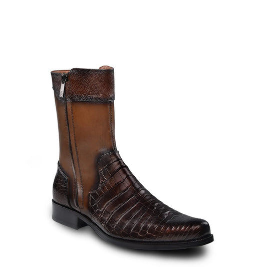 Slip On Exotic Cowboy Boots with Zipper – Men’s Mid-Calf Western Footwear - Men Franco Cuadra Boot FC824 - El Rodeo Western Boutique
