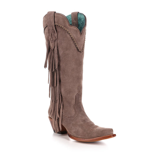 Brown Suede Boots for Women – Western Snip Toe Fashion - Women Corral Boots B5028 - El Rodeo Western Boutique