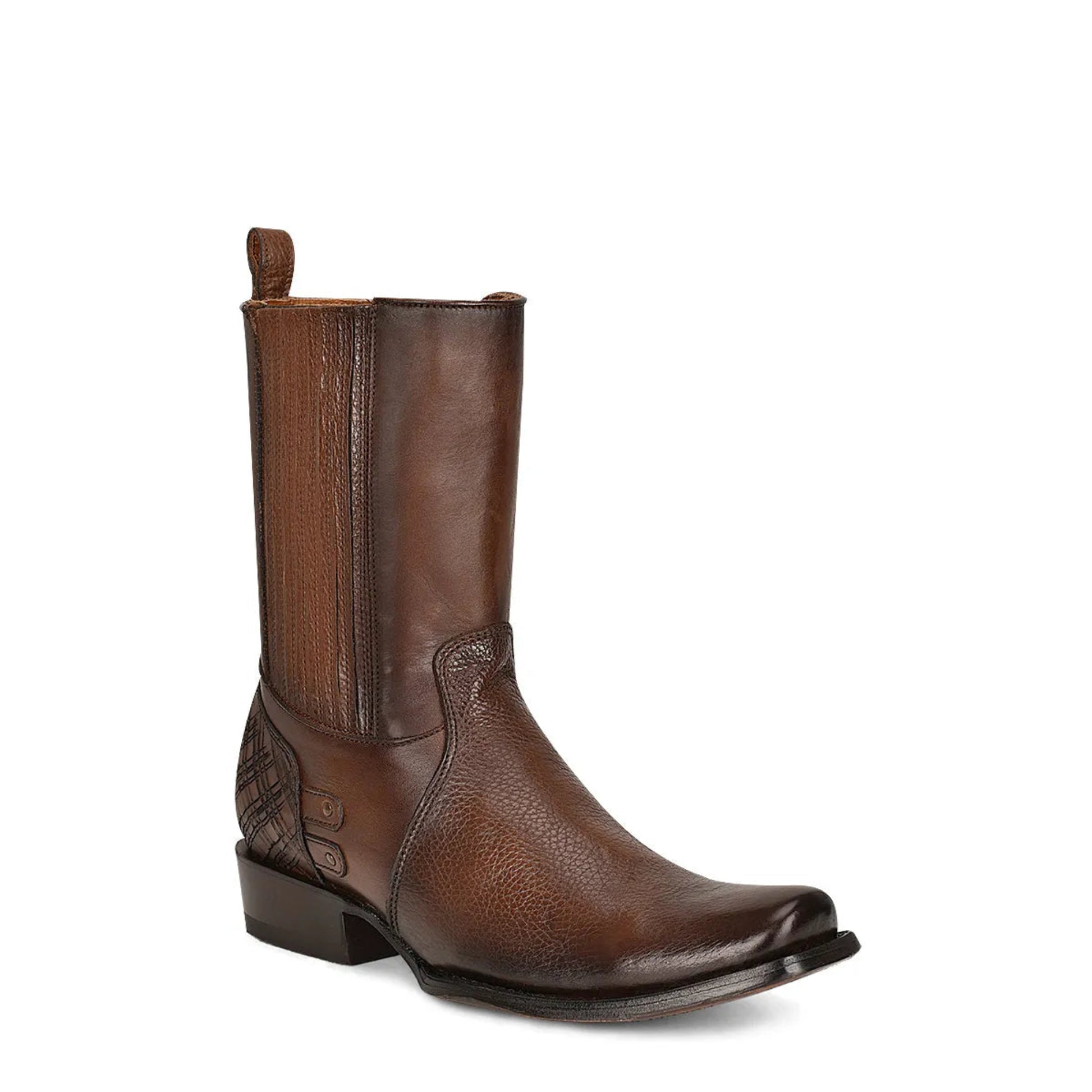Narrow Square Toe Cowboy Boots Mid-Calf, Honey Brown – El Rodeo