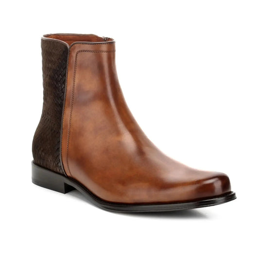 Handcrafted Chelsea Leather Ankle Boot – Rich Brown Calfskin for Men- Men Franco Cuadra Boot FC135 - El Rodeo Western Boutique